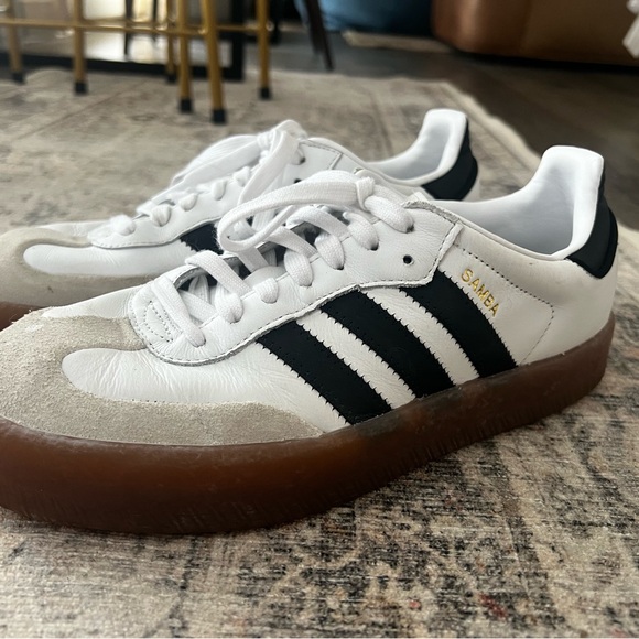 adidas Shoes - Adidas Samba White and Black with Gum Sole